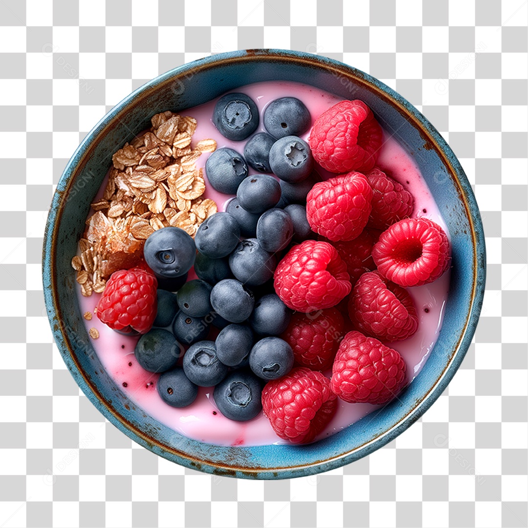 Pote de Açaí com Frutas PNG Transparente