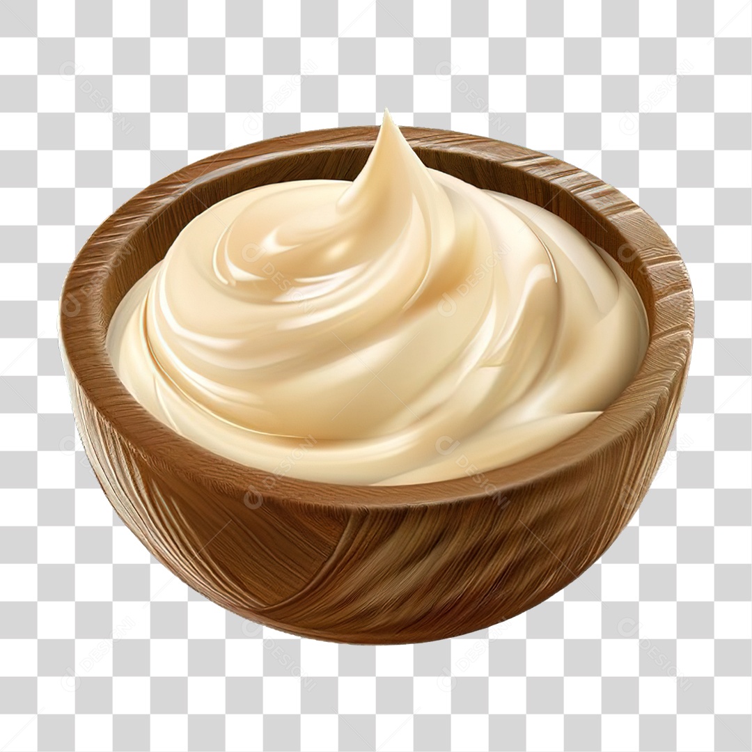 Tigela com Creme PNG Transparente