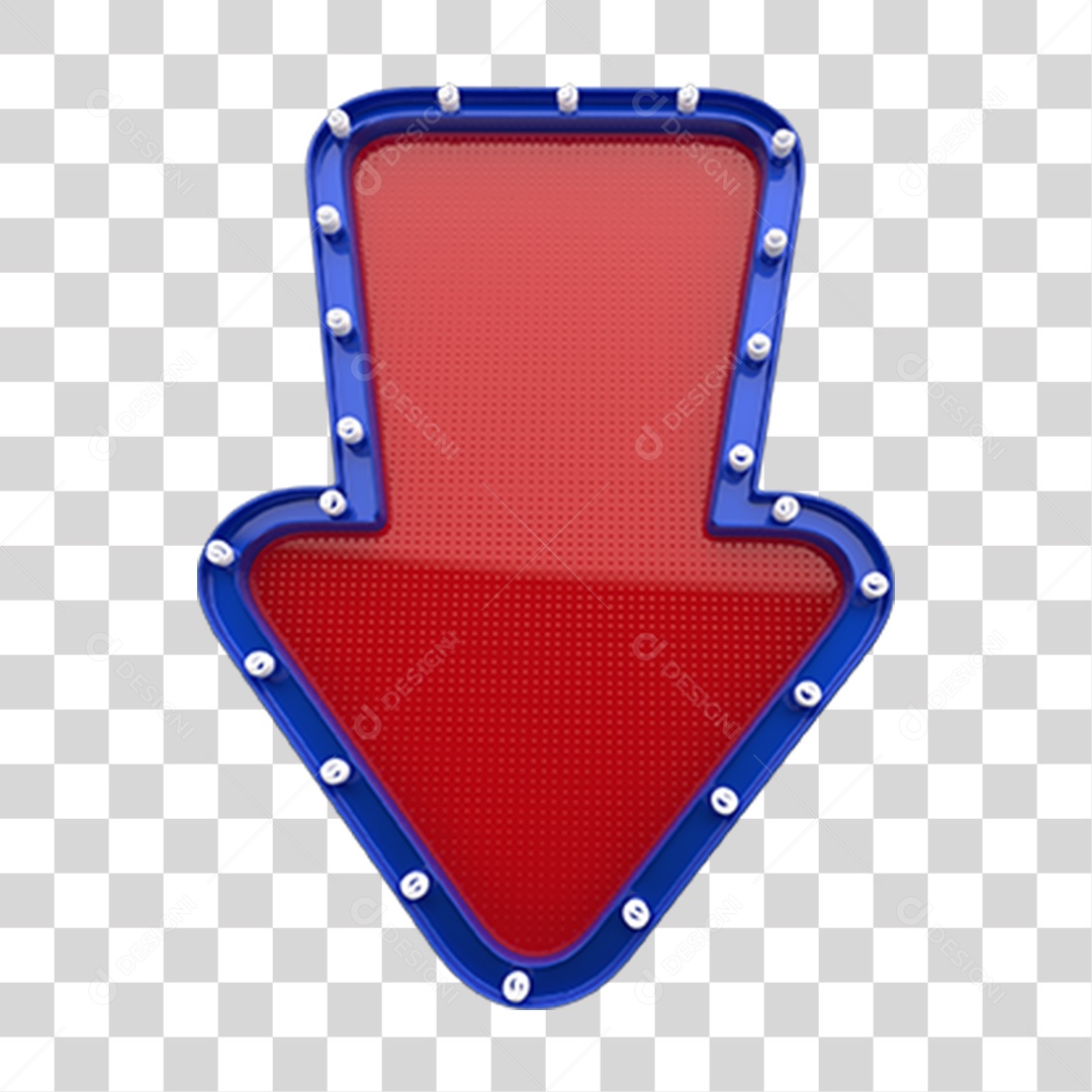 Elemento 3D Seta Para Baixo PNG Transparente