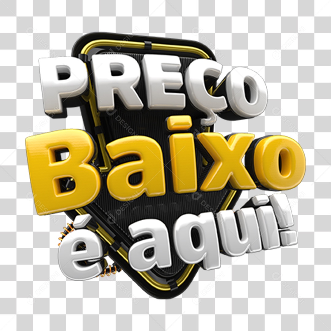 Selo 3D Preço Baixo é Aqui PNG Transparente