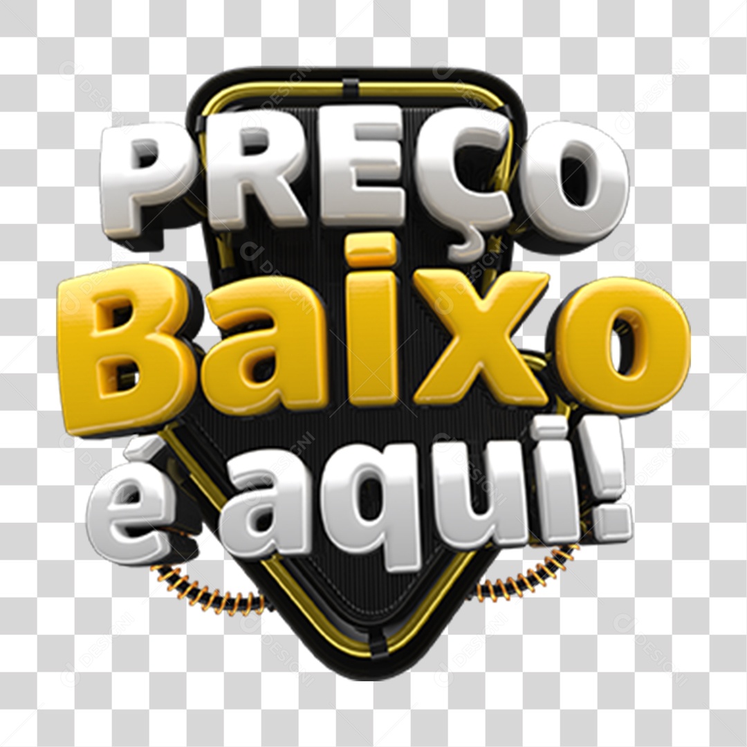 Selo 3D Preço Baixo é Aqui PNG Transparente