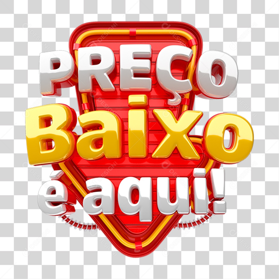 Selo 3D Preço Baixo é Aqui PNG Transparente