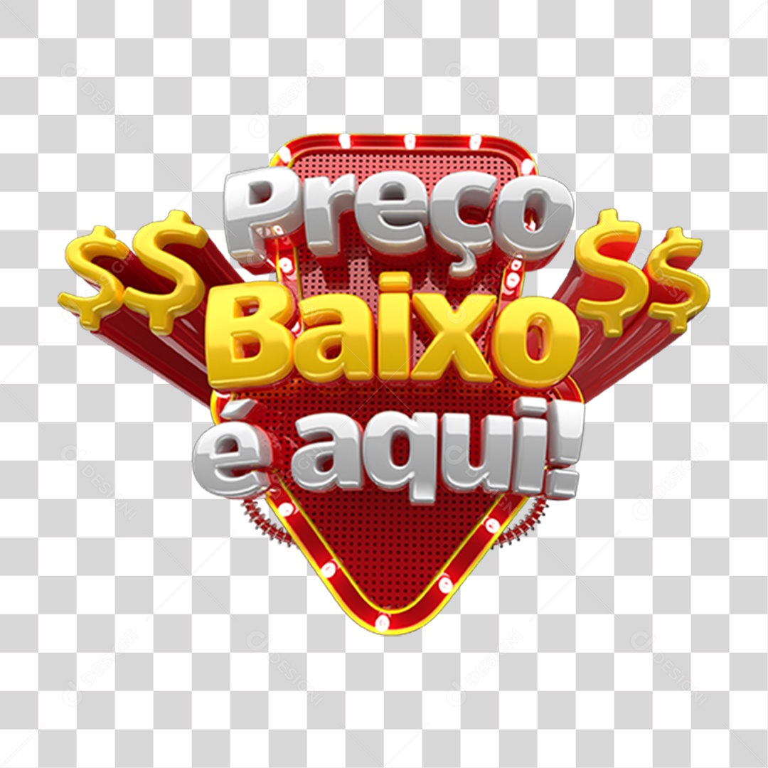Selo 3D Preço Baixo é Aqui PNG Transparente