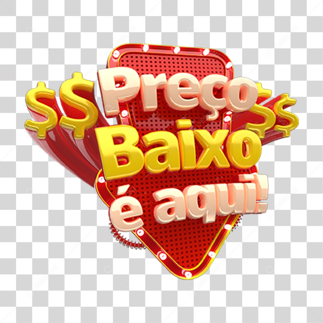 Selo 3D Preço Baixo é Aqui PNG Transparente