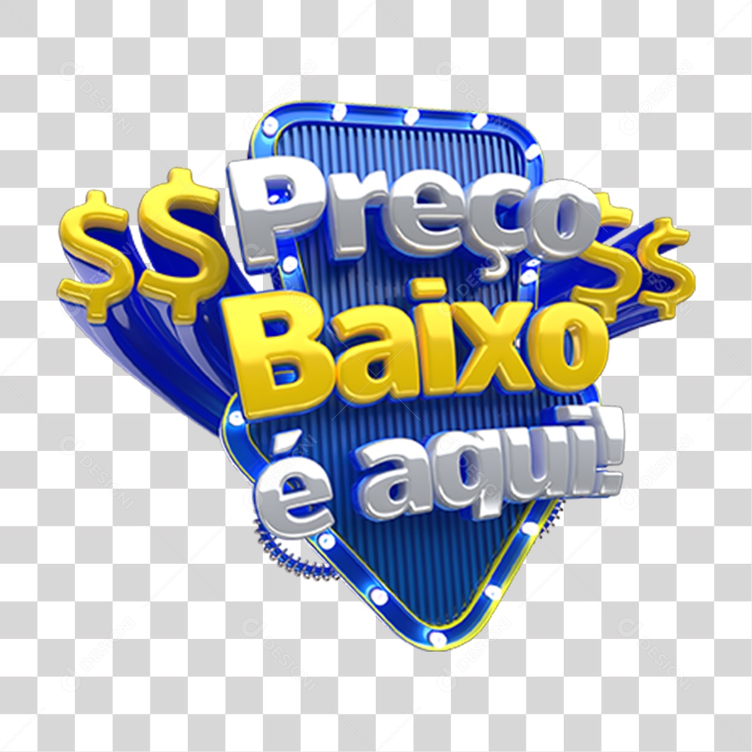 Selo 3D Preço Baixo é Aqui PNG Transparente