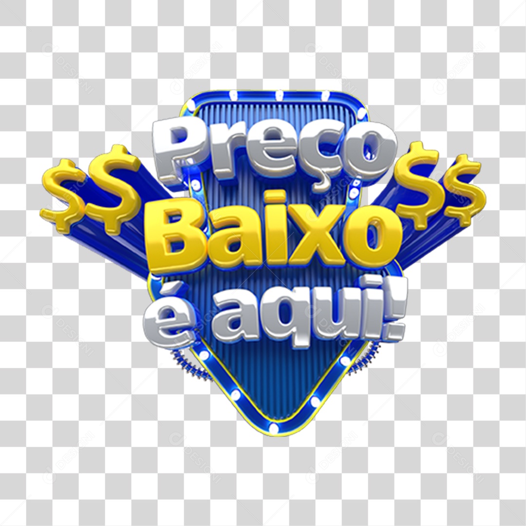 Selo 3D Preço Baixo Aqui PNG Transparente