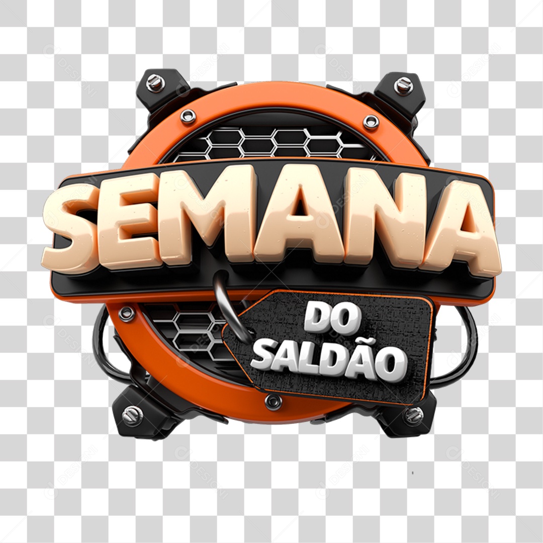Selo 3D Semana do Saldão PNG Transparente