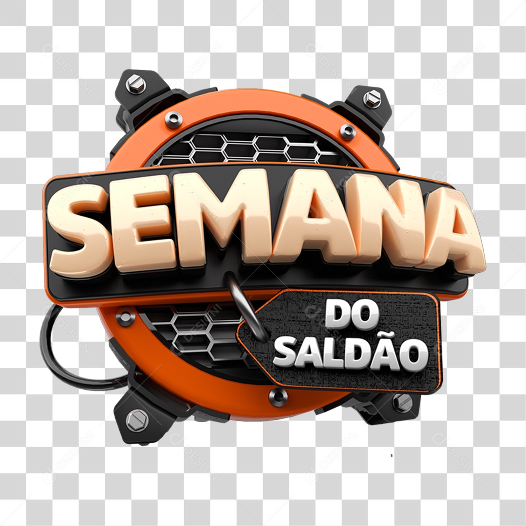Selo 3D Semana do Saldão PNG Transparente