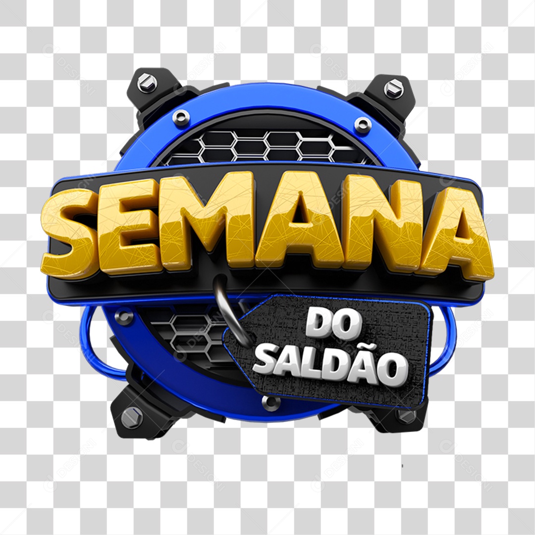 Selo 3D Semana do Saldão PNG Transparente