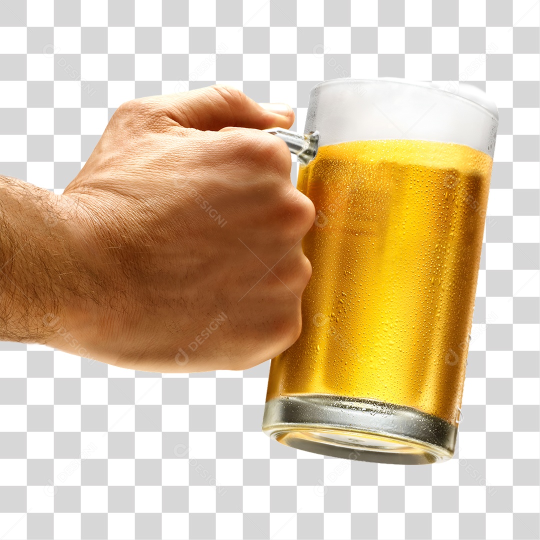 Mão Segurando Caneca de Cerveja PNG Transparente