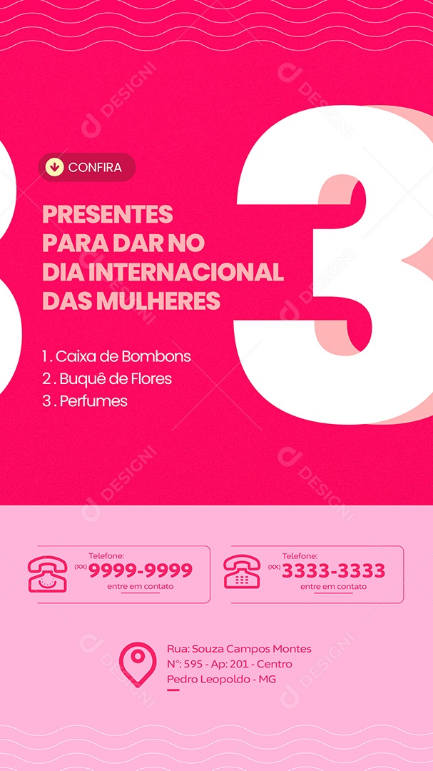 Story Presentes para dar no Dia Internacional das Mulheres Social Media PSD Editável