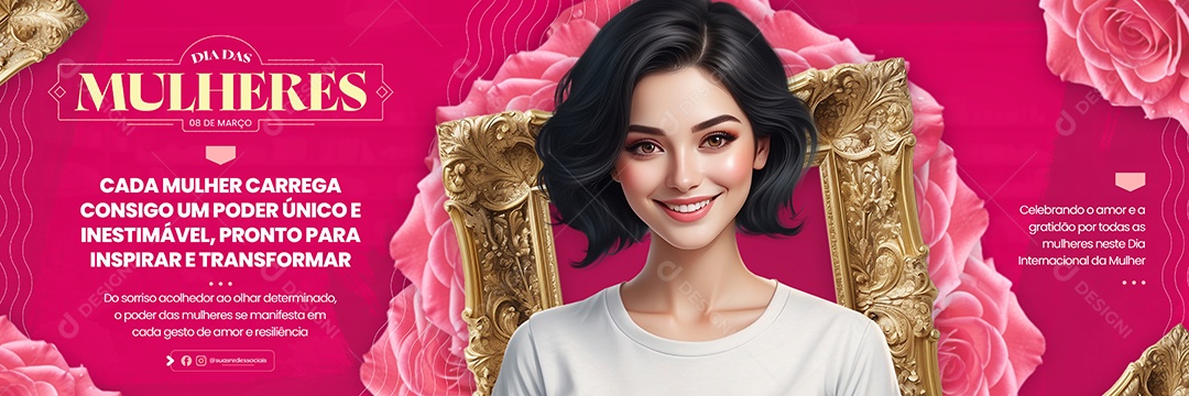 Carrossel Dia das Mulheres 08 de Março Social Media PSD Editável