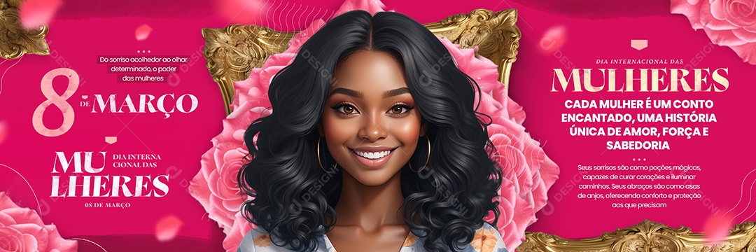 Carrossel Dia Internacional das Mulheres 8 De Março do Sorriso acolhedor Social Media PSD Editável
