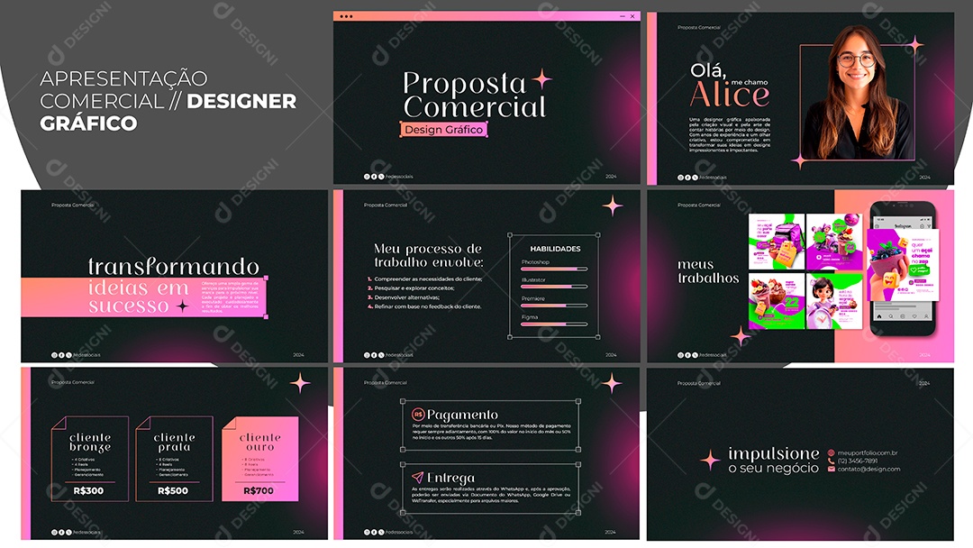 Apresentação Comercial Designer Gráfico PSD Editável