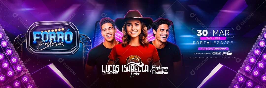 Carrossel Flyer Forró Exclusive Lucas do Acordeon Isabella Lima Felipe Rocha Social Media PSD Editável
