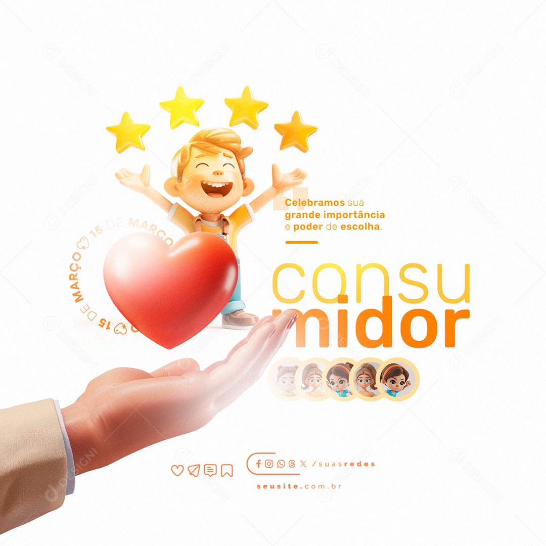 Dia do Consumidor 15 de Março Celebramos sua grande importância Social Media PSD Editável