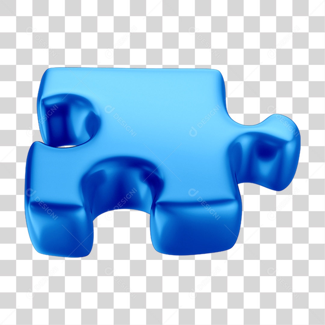 Peça Quebra Cabeça em 3D PNG Transparente