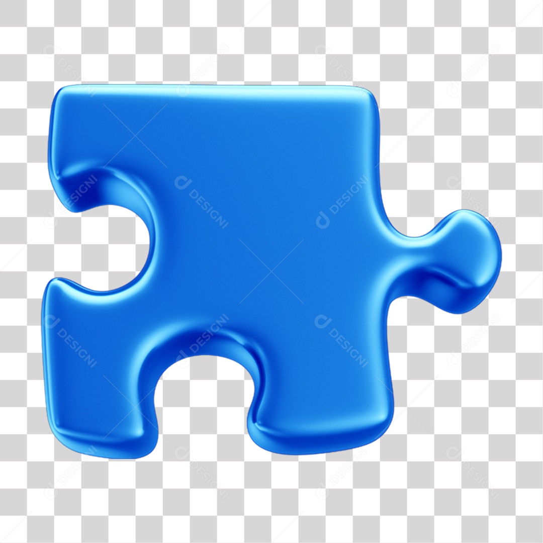 Peça Quebra Cabeça em 3D PNG Transparente