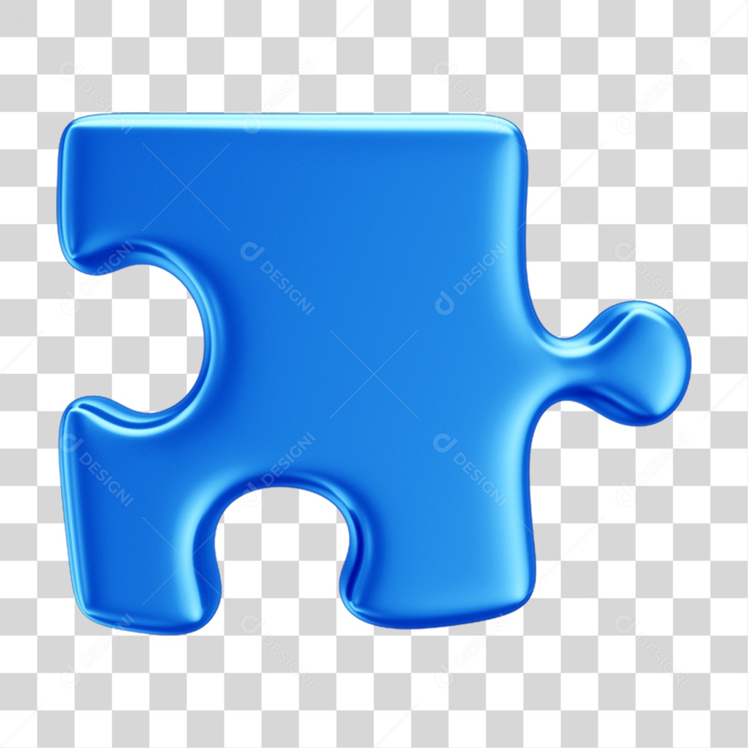 Peça Quebra Cabeça em 3D PNG Transparente