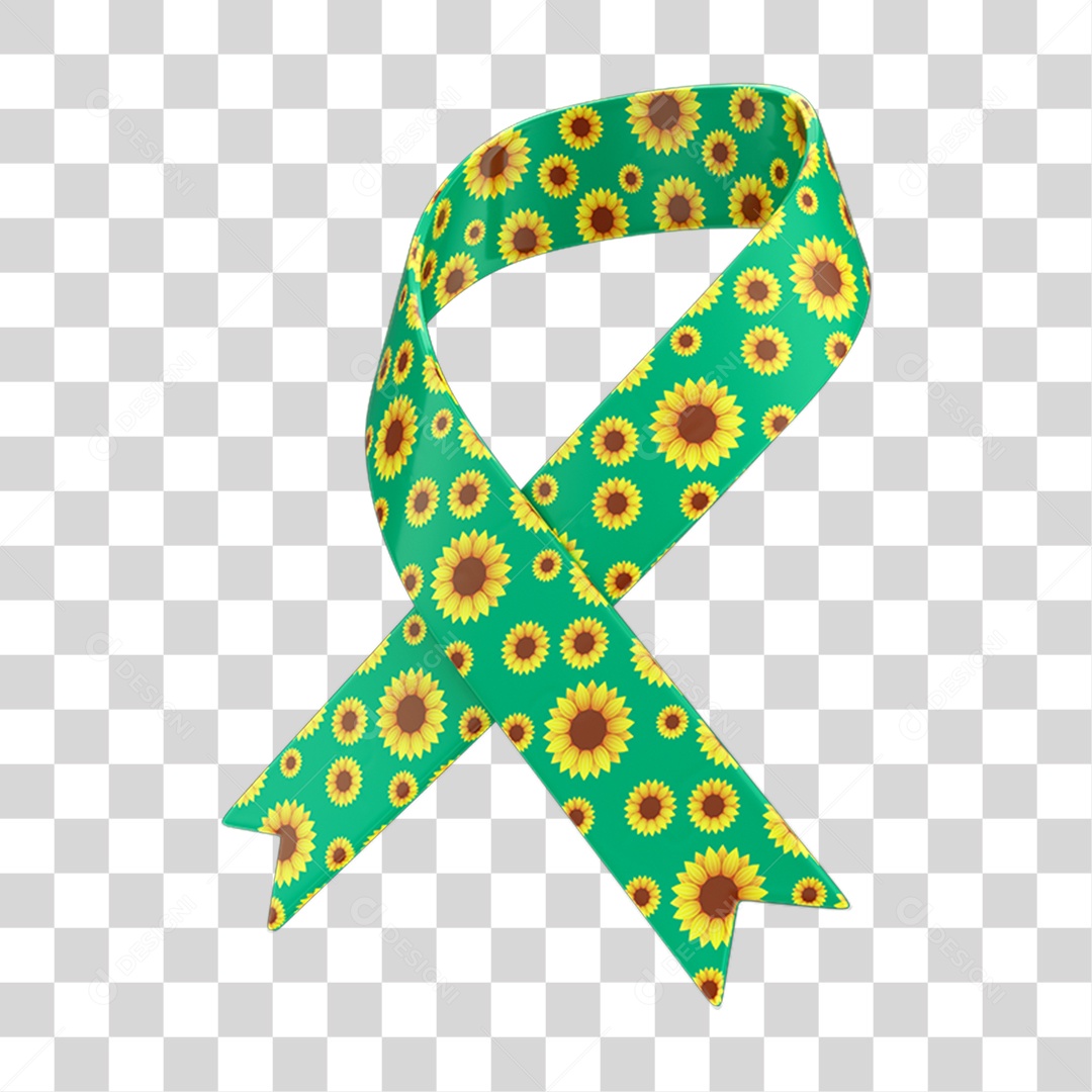 Fita Laço Quebra Cabeça Girassóis Campanha Abril Azul Autismo PNG Transparente