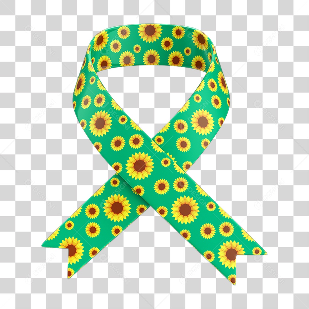 Fita Laço Quebra Cabeça Girassóis Campanha Abril Azul Autismo PNG Transparente