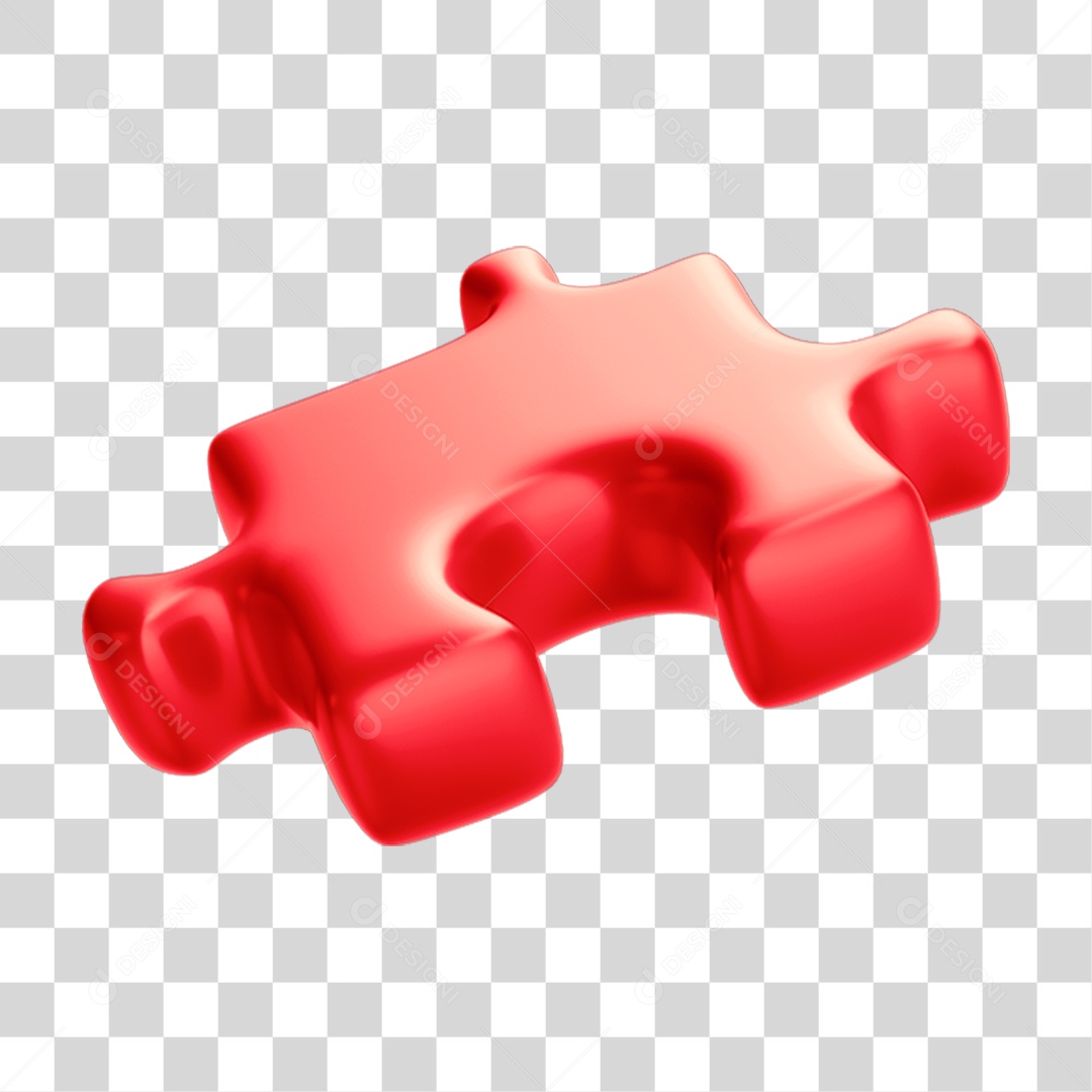 Peça Quebra Cabeça em 3D PNG Transparente