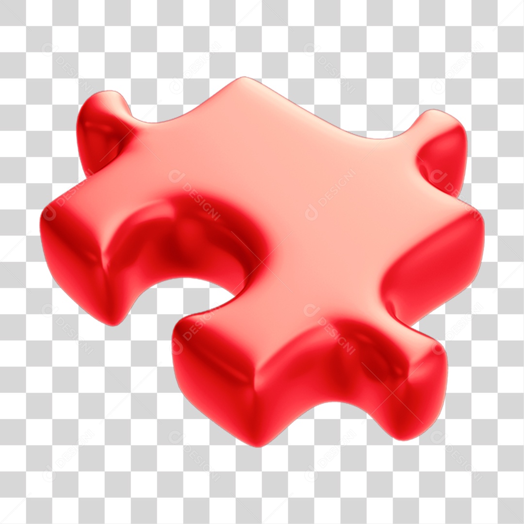Peça Quebra Cabeça em 3D PNG Transparente