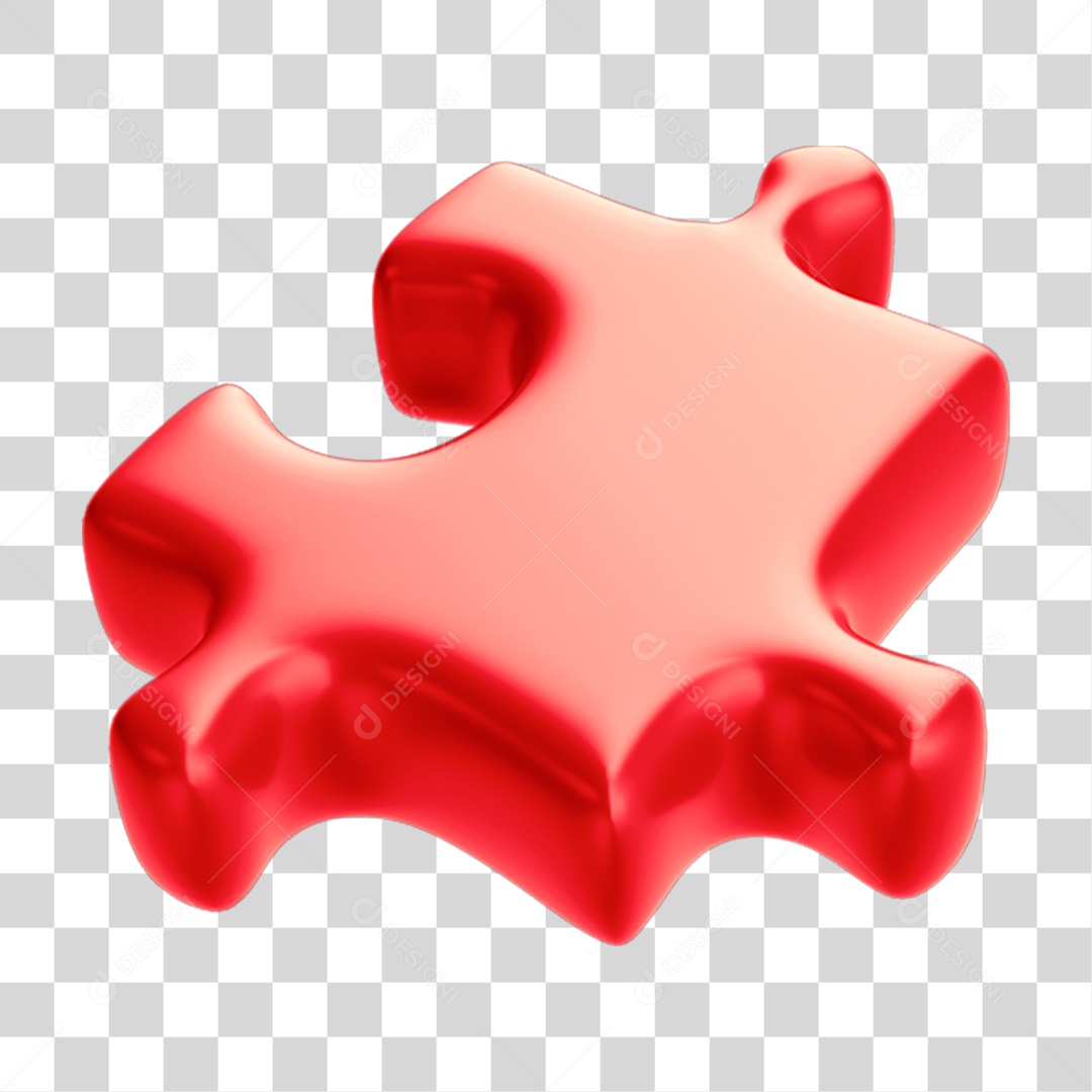 Peça Quebra Cabeça em 3D PNG Transparente