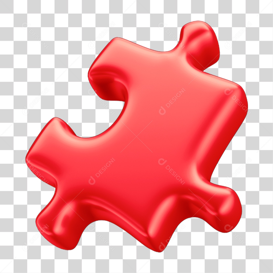 Peça Quebra Cabeça em 3D PNG Transparente