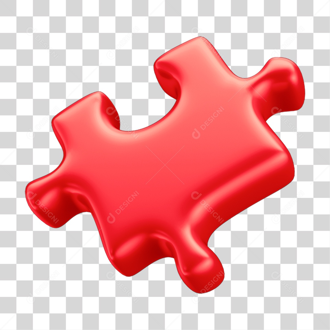 Peça Quebra Cabeça em 3D PNG Transparente