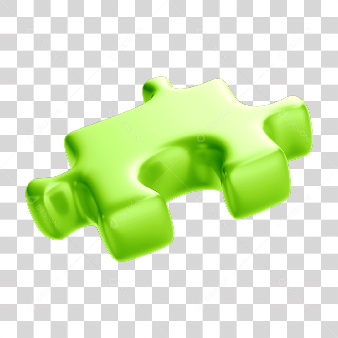 Peça Quebra Cabeça em 3D PNG Transparente