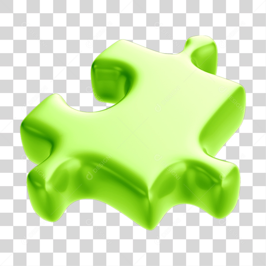 Peça Quebra Cabeça em 3D PNG Transparente