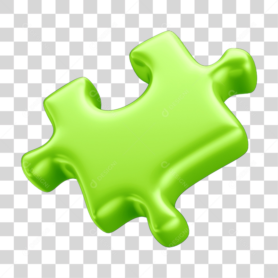 Peça Quebra Cabeça em 3D PNG Transparente