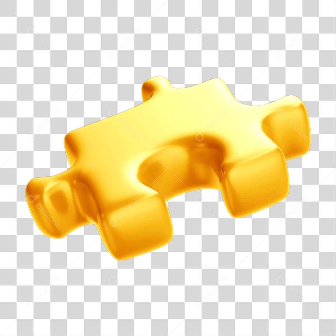 Peça Quebra Cabeça em 3D PNG Transparente