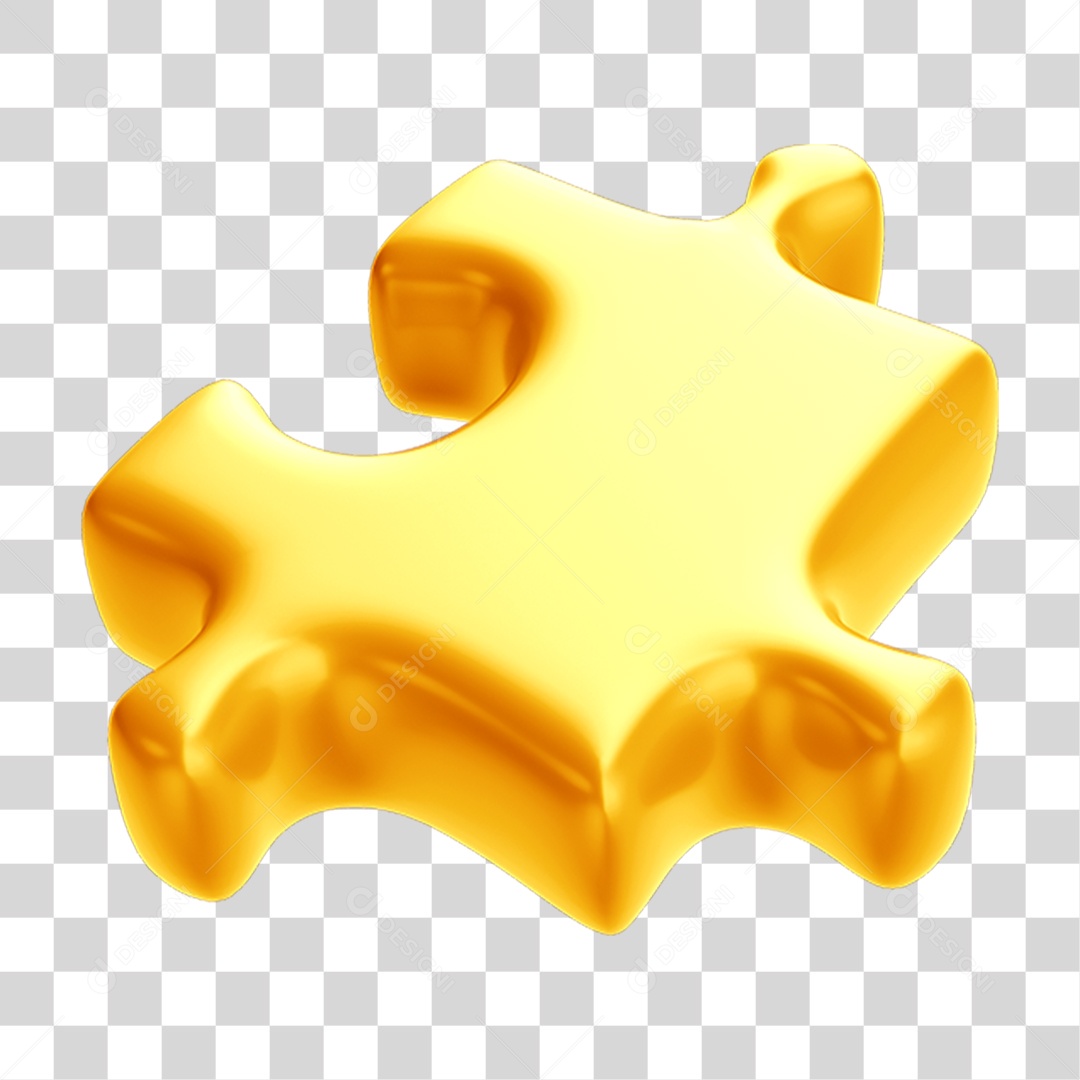 Peça Quebra Cabeça em 3D PNG Transparente