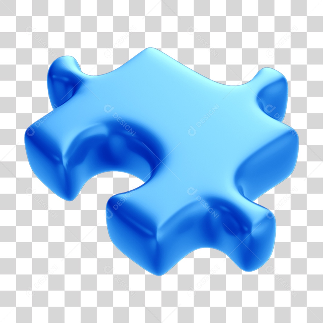 Peça Quebra Cabeça em 3D PNG Transparente