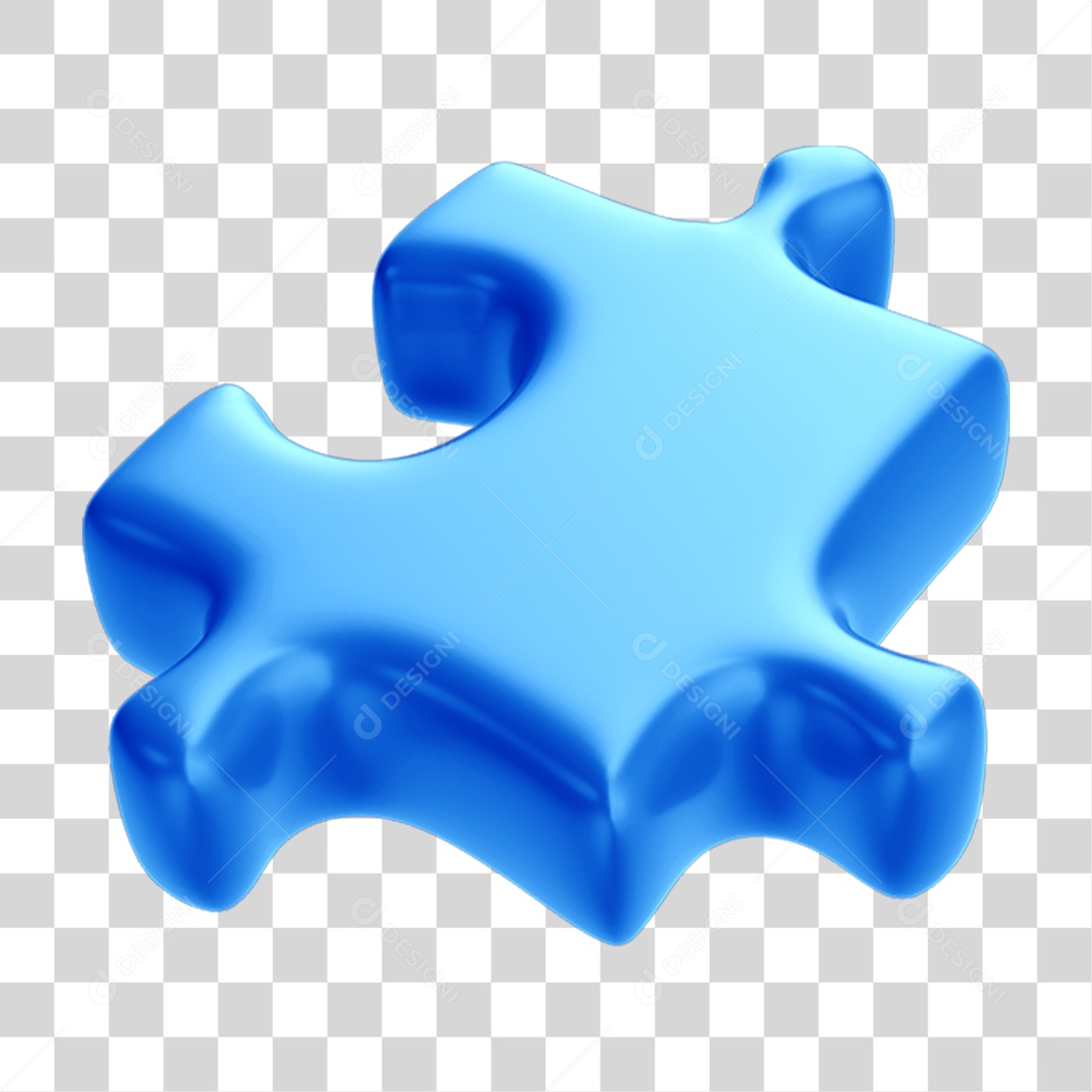 Peça Quebra Cabeça em 3D PNG Transparente