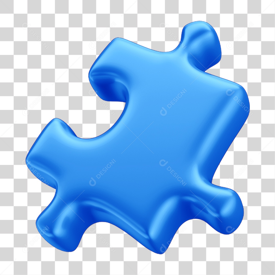 Peça Quebra Cabeça em 3D PNG Transparente