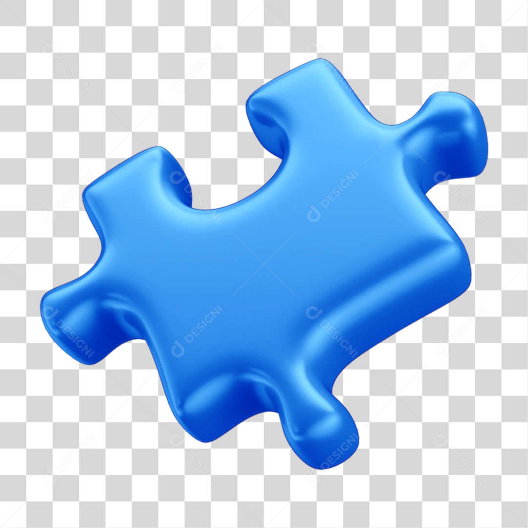 Peça Quebra Cabeça em 3D PNG Transparente