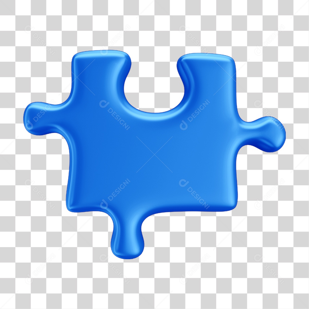 Peça Quebra Cabeça em 3D PNG Transparente
