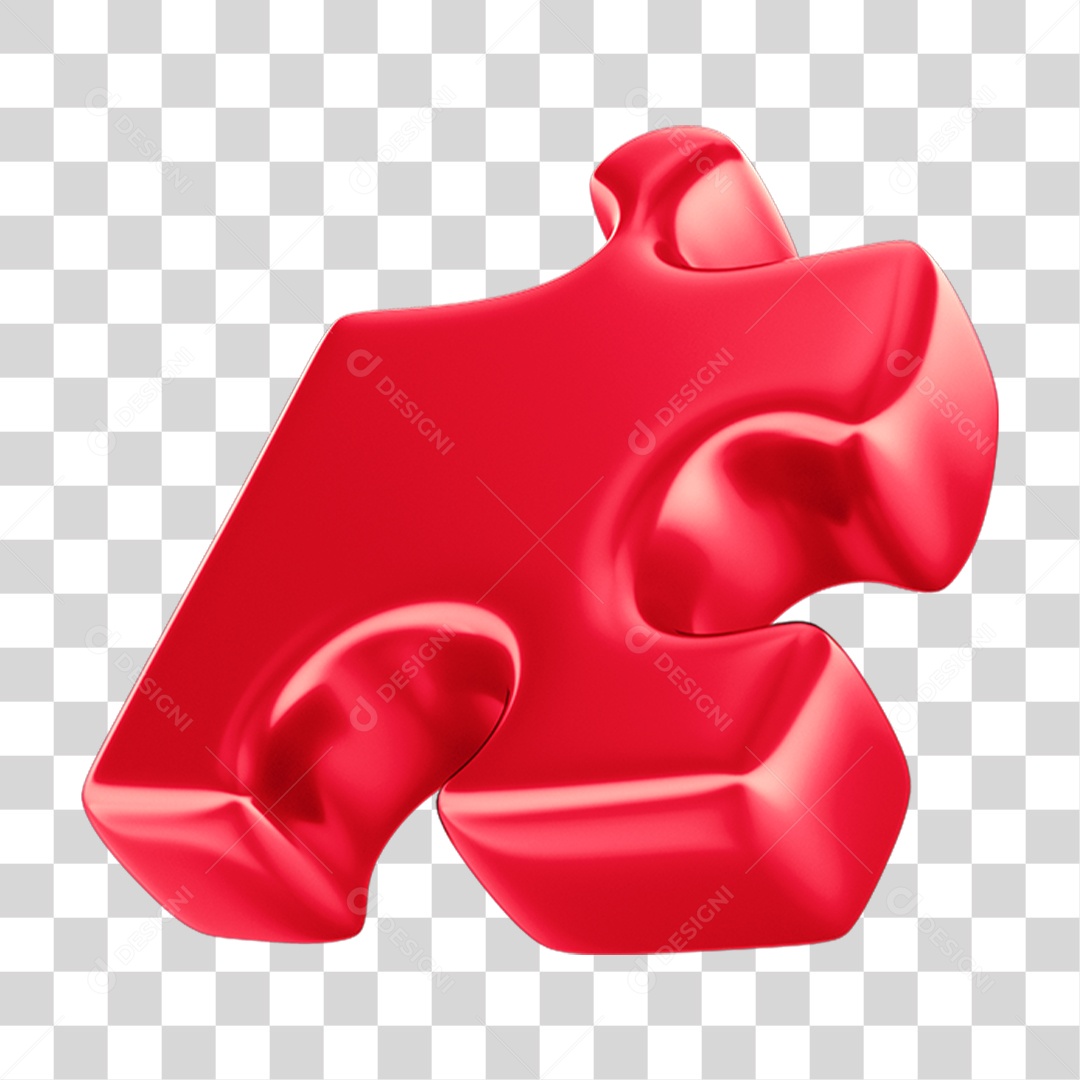 Peça Quebra Cabeça em 3D PNG Transparente