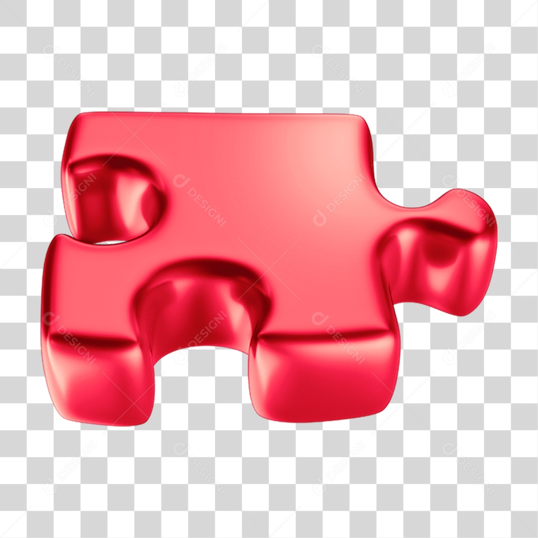 Peça Quebra Cabeça em 3D PNG Transparente