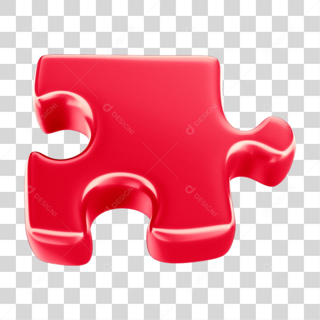 Peça Quebra Cabeça em 3D PNG Transparente