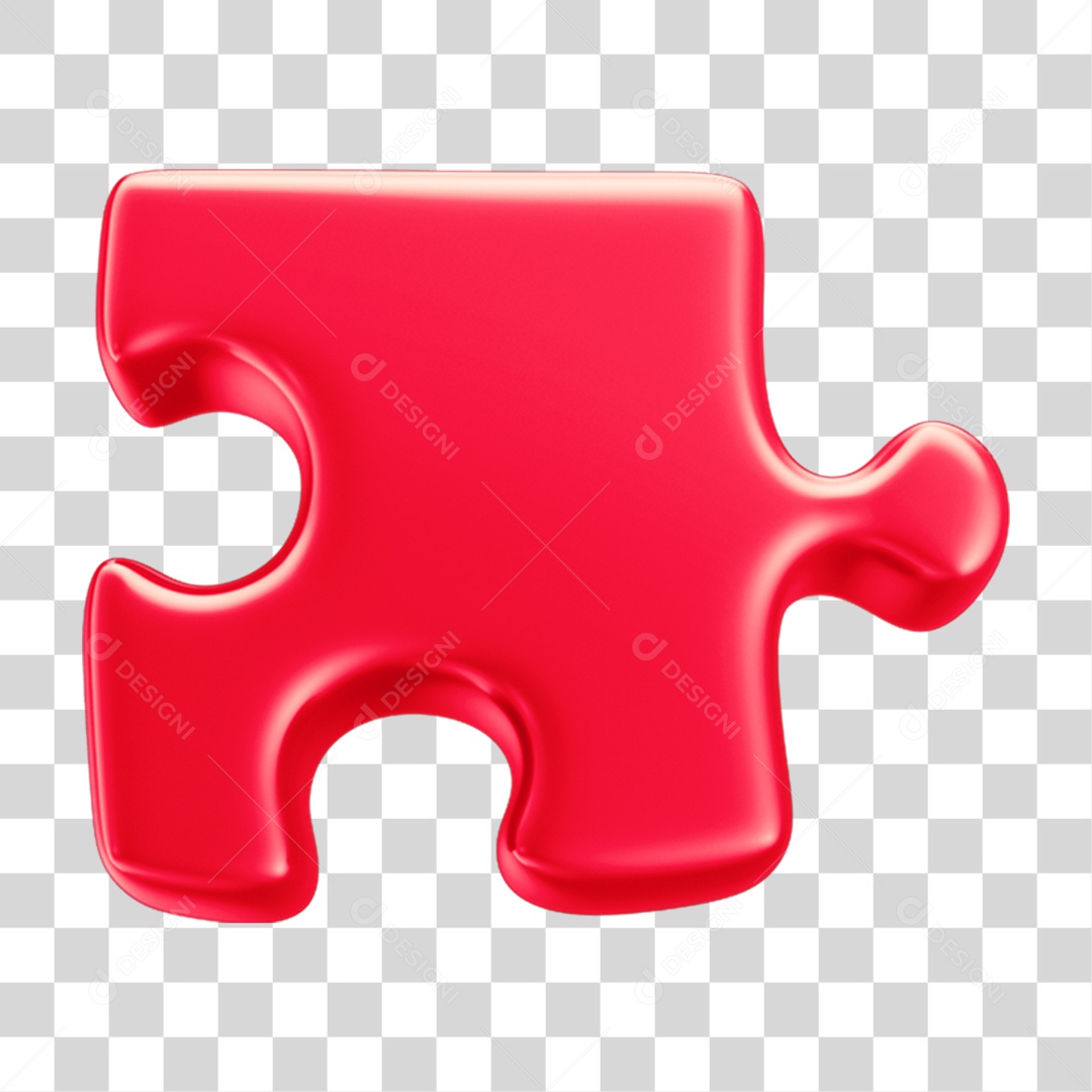 Peça Quebra Cabeça em 3D PNG Transparente