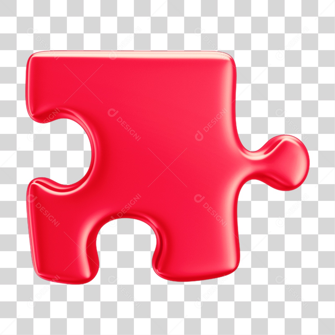 Peça Quebra Cabeça em 3D PNG Transparente
