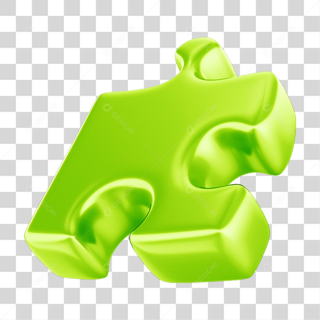 Peça Quebra Cabeça em 3D PNG Transparente