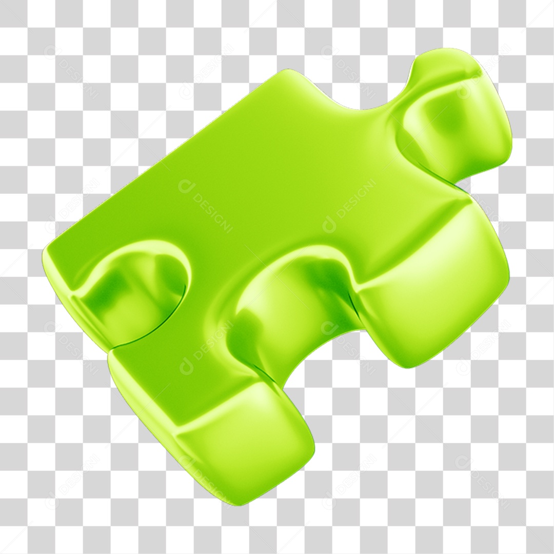 Peça Quebra Cabeça em 3D PNG Transparente