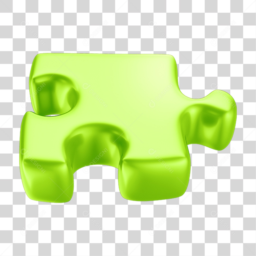 Peça Quebra Cabeça em 3D PNG Transparente