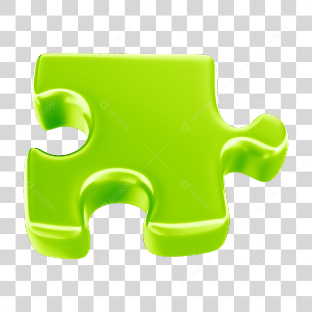 Peça Quebra Cabeça em 3D PNG Transparente