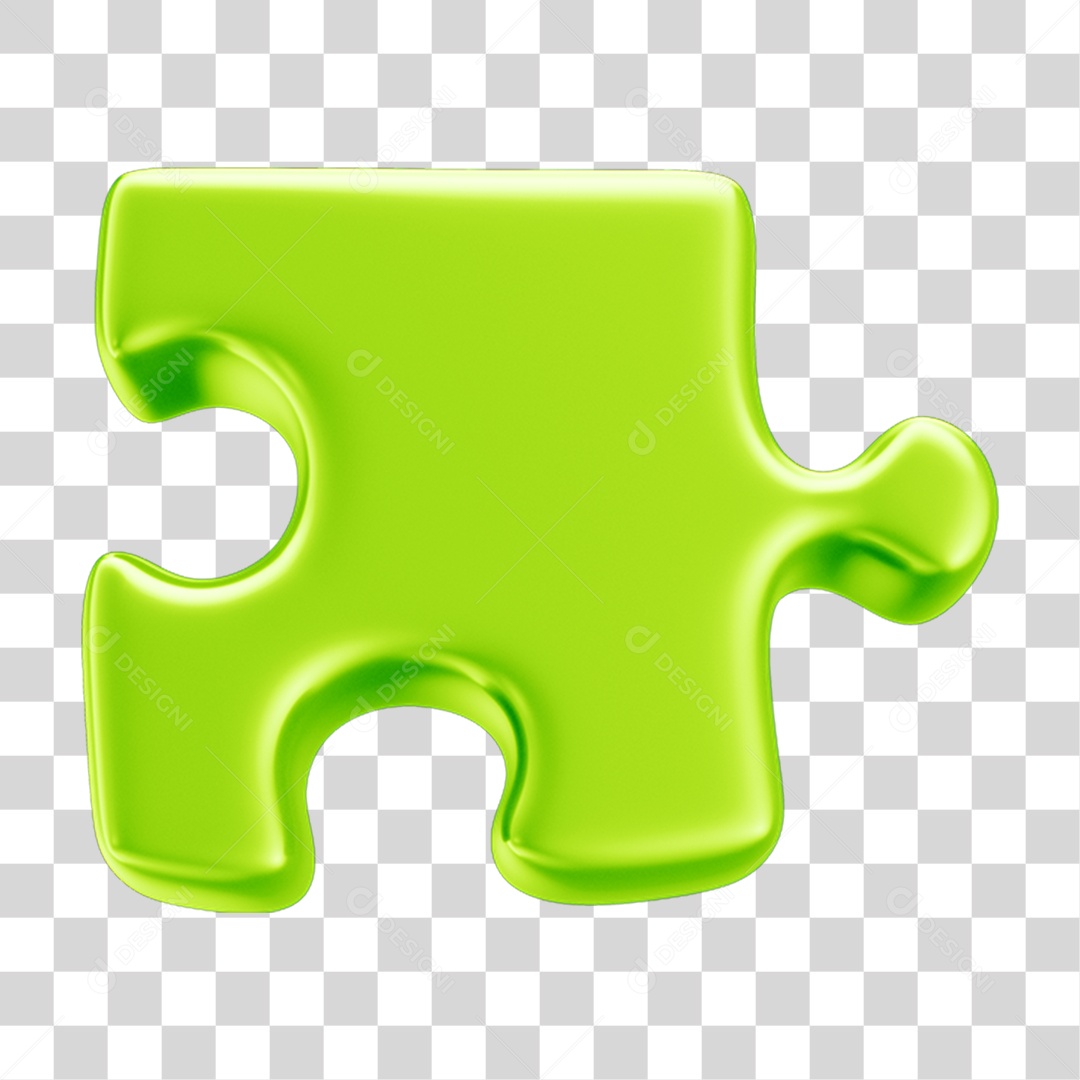 Peça Quebra Cabeça em 3D PNG Transparente